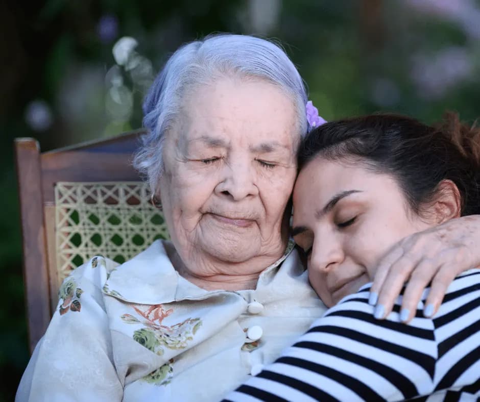 grandma hugging her grandauther